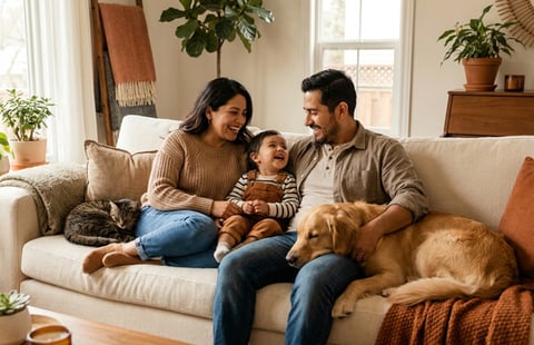Familia disfrutando de su hogar